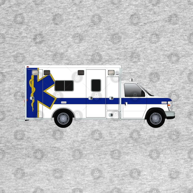 White Life Line Ambulance with Blue Star and Stripe by BassFishin